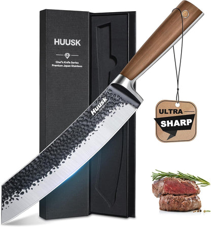 Huusk Utility Knife - Japan High Carbon Steel Hand Forged Paring Knife 5.5" | ATS-34, Ergonomic Grip, Multipurpose for Fruit & Vegetable, Premium Present Box