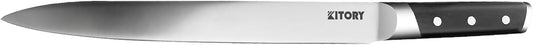 12” Slicing Knife - Japanese Style Meat Carving and BBQ Brisket Knife for Turkey - German High Carbon Steel- Big Size pakkaWood Mirror Finish Handle Design, with Gift Box