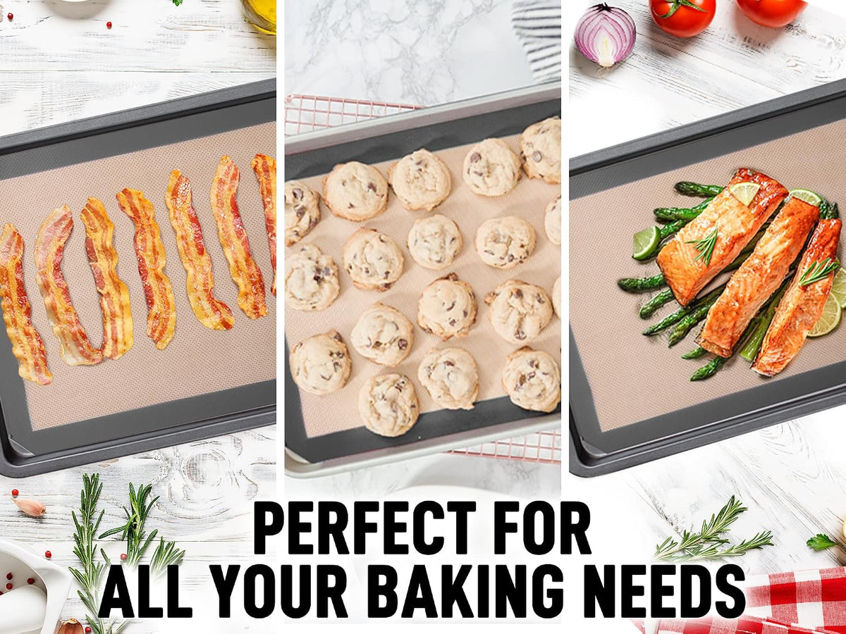 Silicone Baking Mat Sheet Set - Reusable Baking Mat Nonstick - Half Sheet Baking Mat For Oven (Black, 1 Pack)