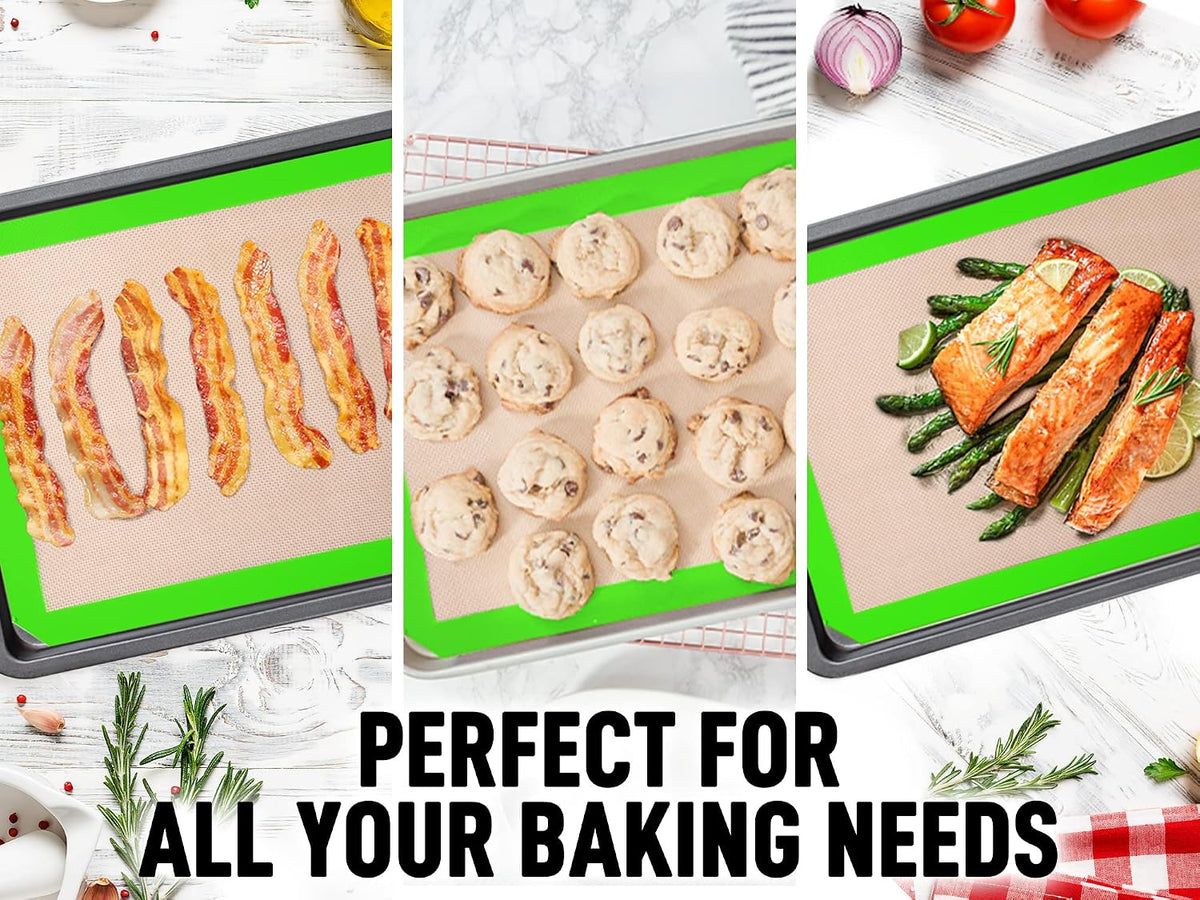Silicone Baking Mat Sheet Set - Reusable Baking Mat Nonstick - Half Sheet Baking Mat For Oven (Black, 1 Pack)