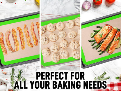 Silicone Baking Mat Sheet Set - Reusable Baking Mat Nonstick - Half Sheet Baking Mat For Oven (Black, 1 Pack)