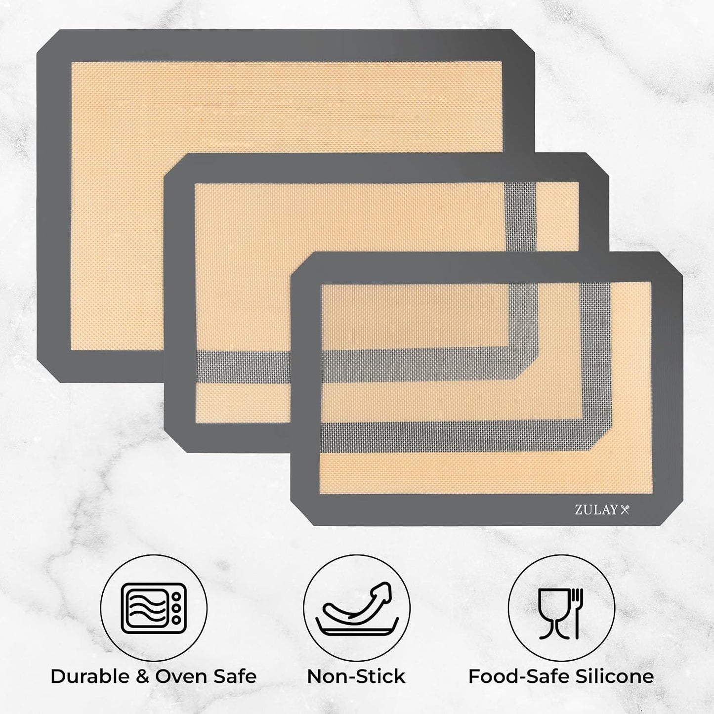 Silicone Baking Mat Sheet Set - Reusable Baking Mat Nonstick - Half Sheet Baking Mat For Oven (Black, 1 Pack)