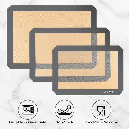 Silicone Baking Mat Sheet Set - Reusable Baking Mat Nonstick - Half Sheet Baking Mat For Oven (Black, 1 Pack)