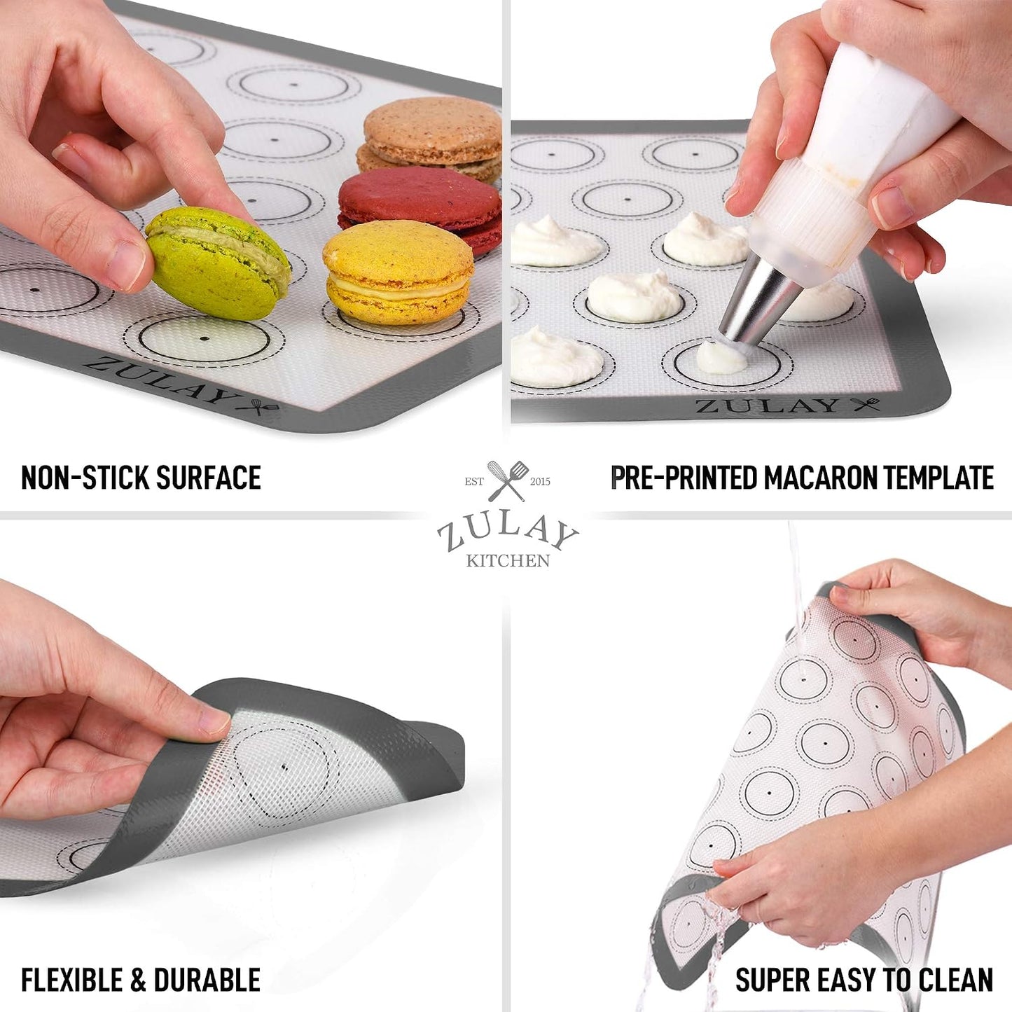 Silicone Baking Mat Sheet Set - Reusable Baking Mat Nonstick - Half Sheet Baking Mat For Oven (Black, 1 Pack)