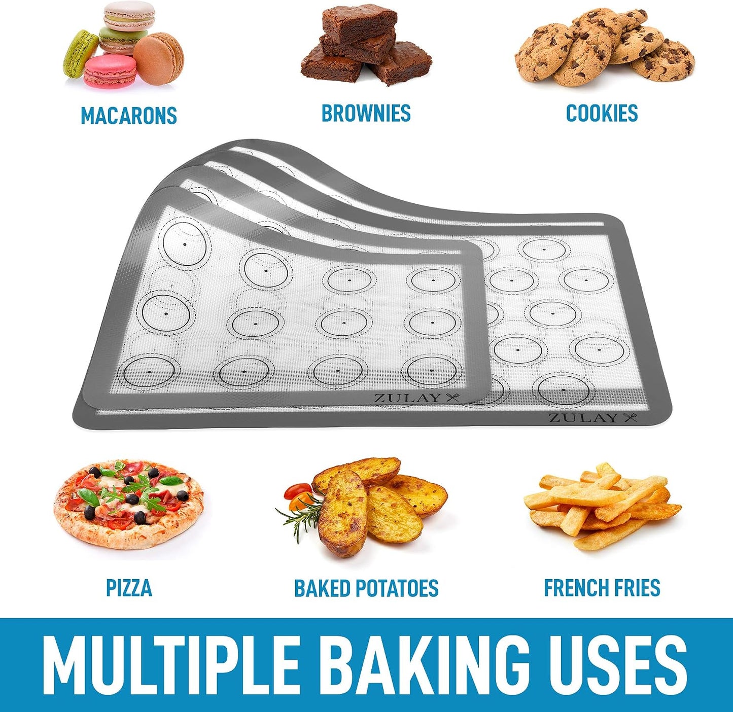 Silicone Baking Mat Sheet Set - Reusable Baking Mat Nonstick - Half Sheet Baking Mat For Oven (Black, 1 Pack)