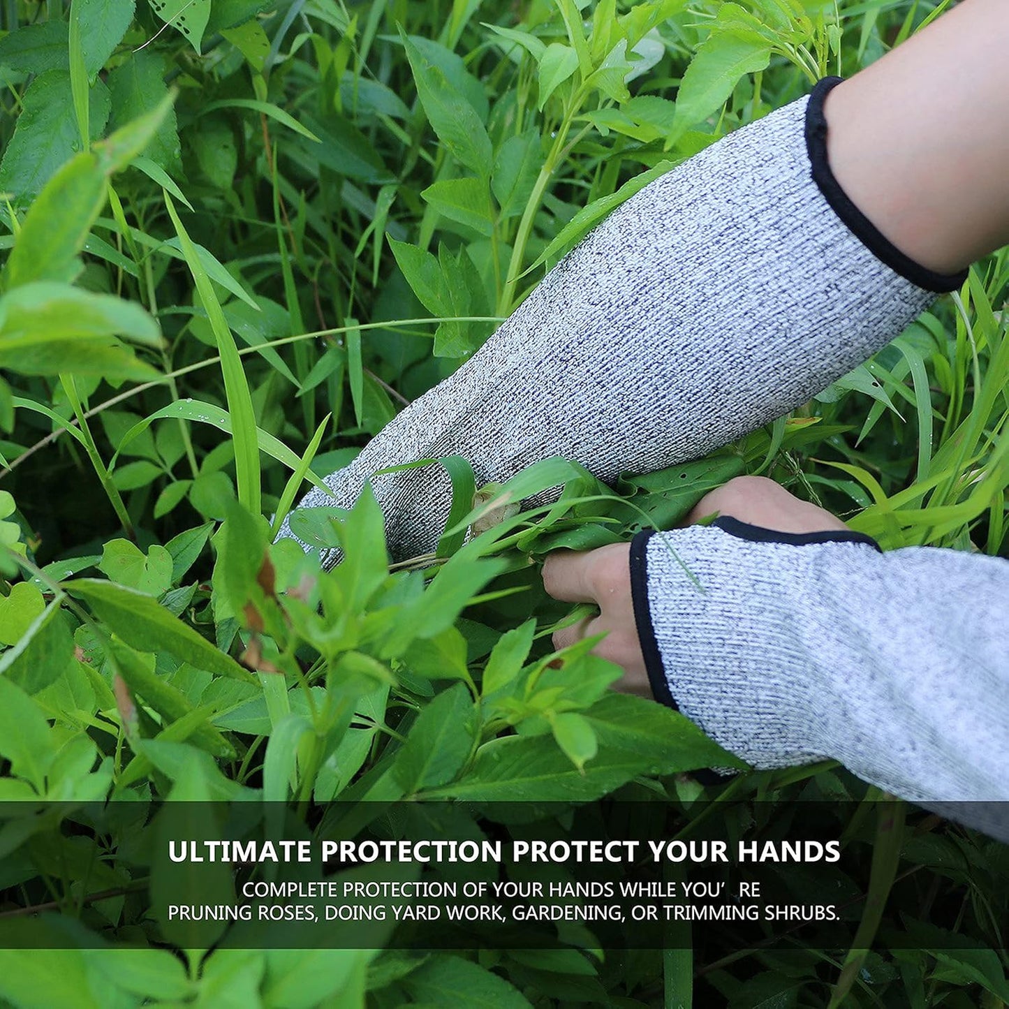 Cut Resistant Sleeves, Level 5 Protection, Slash Resistant Arm Sleeves, 14" Long, Sold By Pair (2Piece)