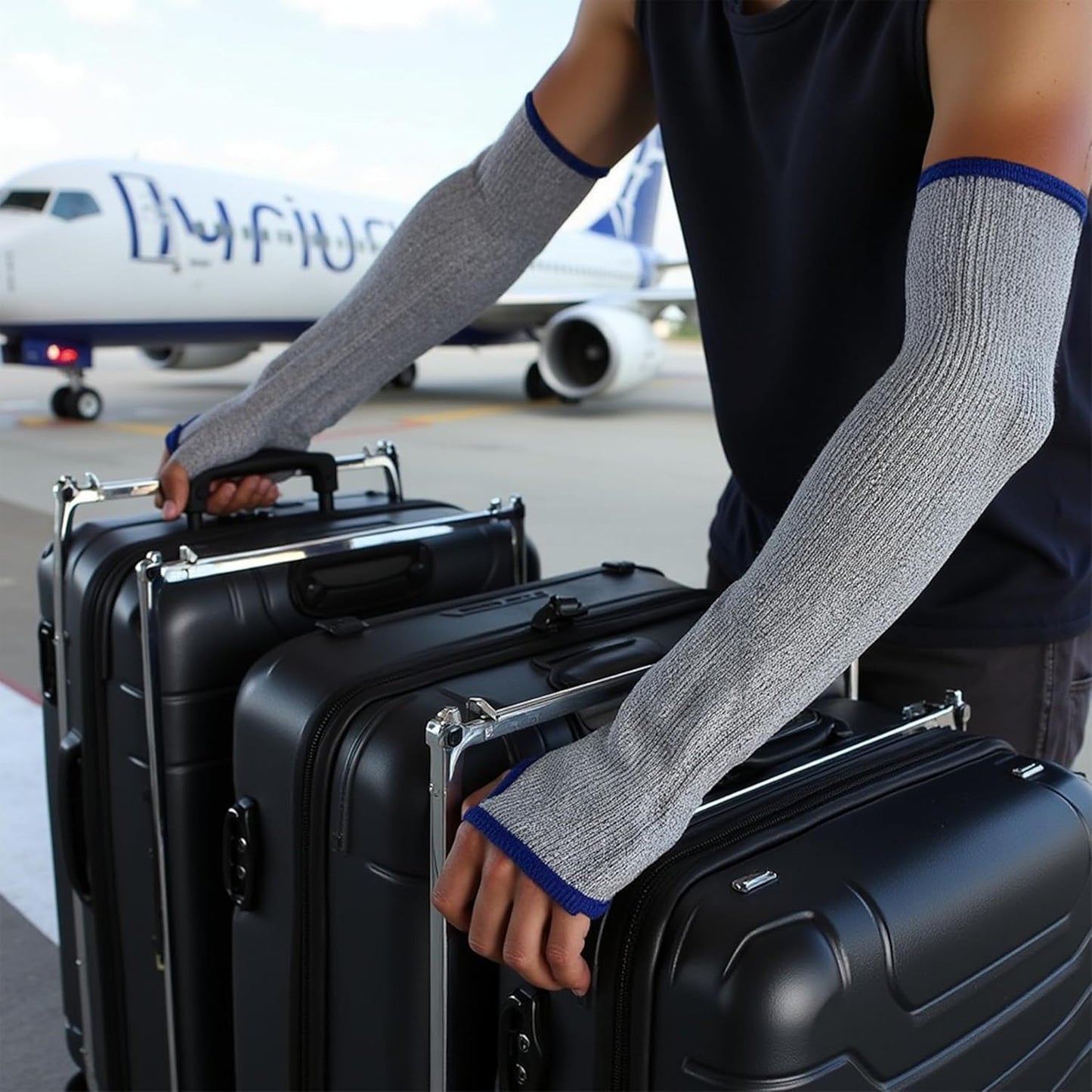 Cut Resistant Sleeves, Level 5 Protection, Slash Resistant Arm Sleeves, 14" Long, Sold By Pair (2Piece)