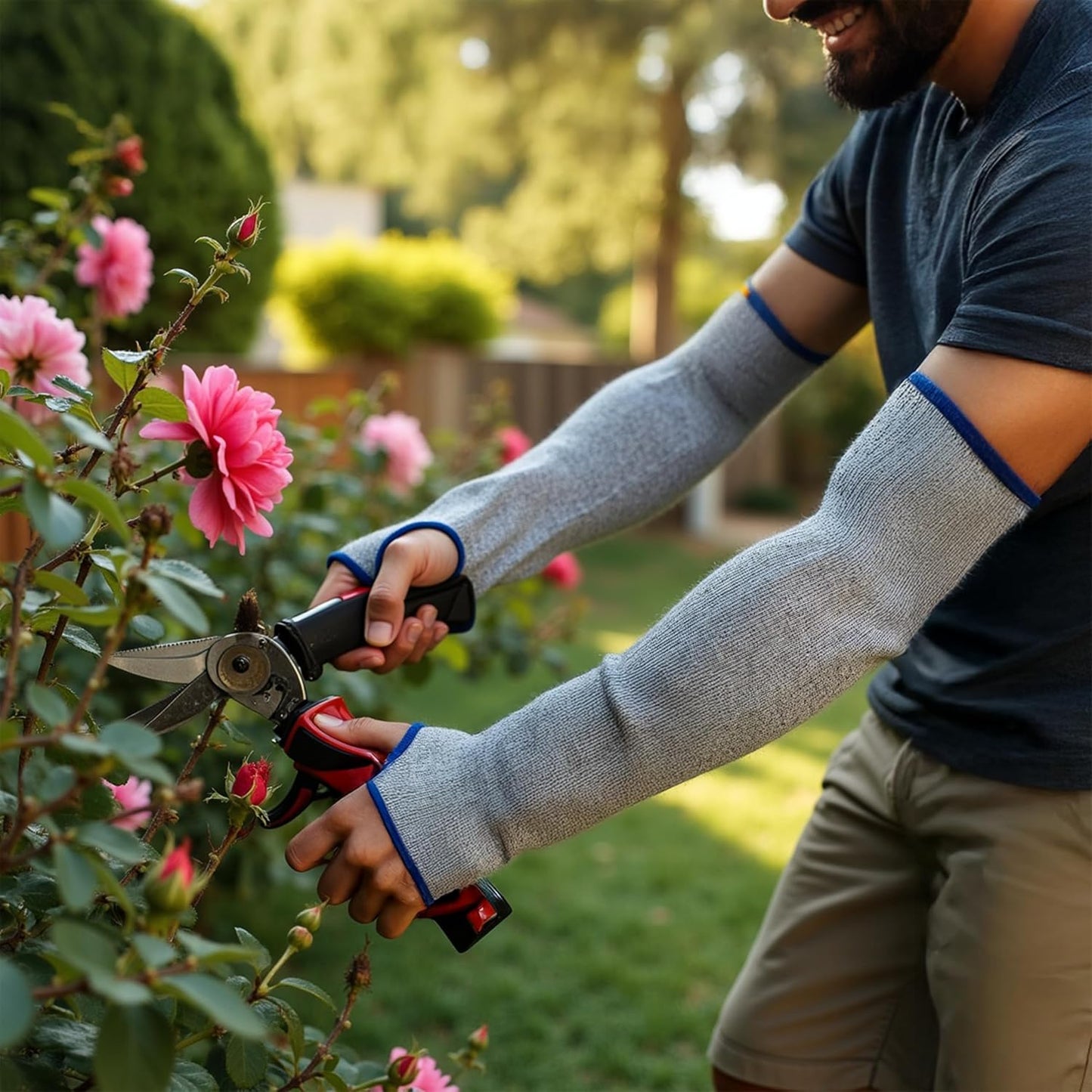 Cut Resistant Sleeves, Level 5 Protection, Slash Resistant Arm Sleeves, 14" Long, Sold By Pair (2Piece)
