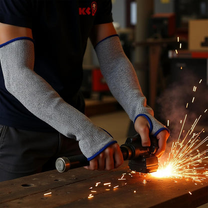 Cut Resistant Sleeves, Level 5 Protection, Slash Resistant Arm Sleeves, 14" Long, Sold By Pair (2Piece)