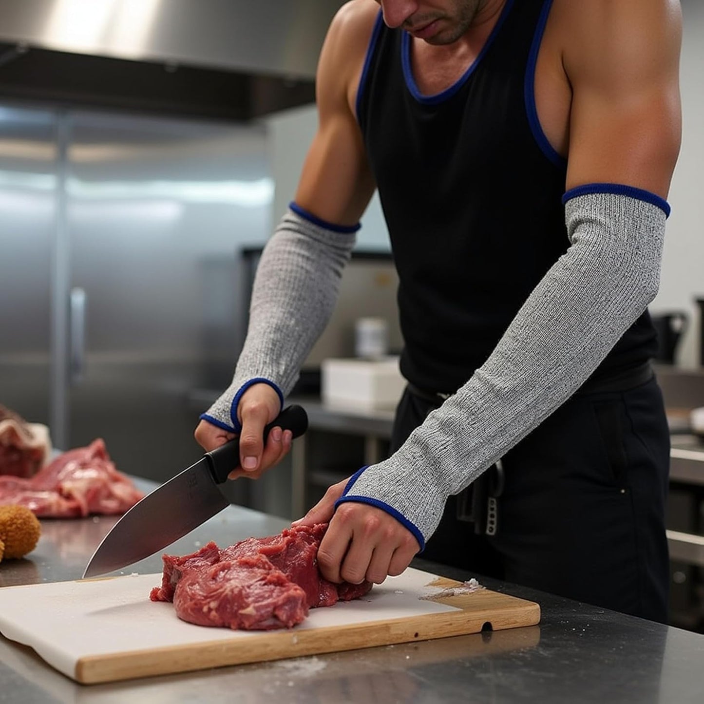 Cut Resistant Sleeves, Level 5 Protection, Slash Resistant Arm Sleeves, 14" Long, Sold By Pair (2Piece)