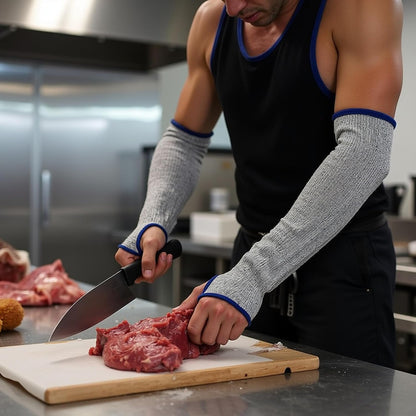 Cut Resistant Sleeves, Level 5 Protection, Slash Resistant Arm Sleeves, 14" Long, Sold By Pair (2Piece)