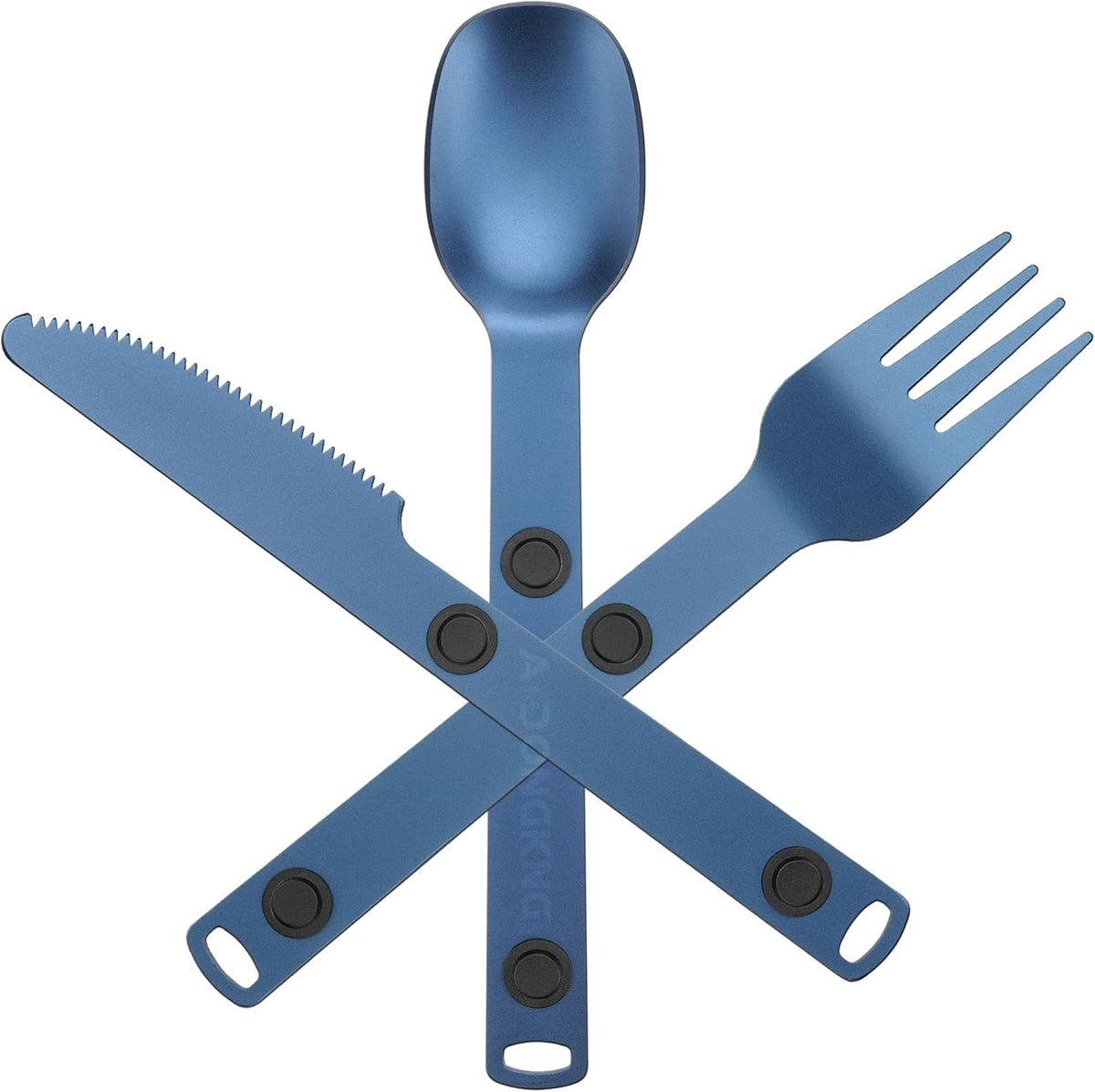 Magnetic Camping Cutlery Set, Knife Fork Spoon, 3-Pack, Orange | Aluminum Travel Flatware, Lightweight, Space Saving, Portable Travel Flatware, Easy Clean