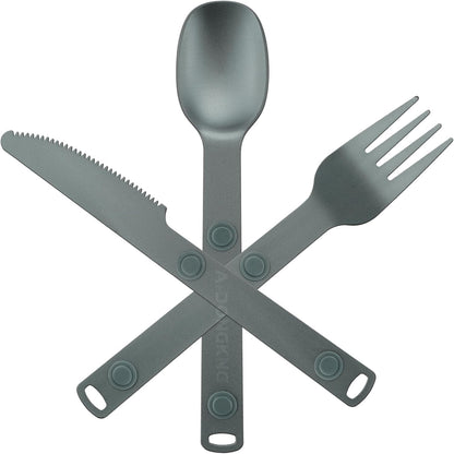 Magnetic Camping Cutlery Set, Knife Fork Spoon, 3-Pack, Orange | Aluminum Travel Flatware, Lightweight, Space Saving, Portable Travel Flatware, Easy Clean