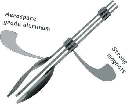 Magnetic Camping Cutlery Set, Knife Fork Spoon, 3-Pack, Orange | Aluminum Travel Flatware, Lightweight, Space Saving, Portable Travel Flatware, Easy Clean