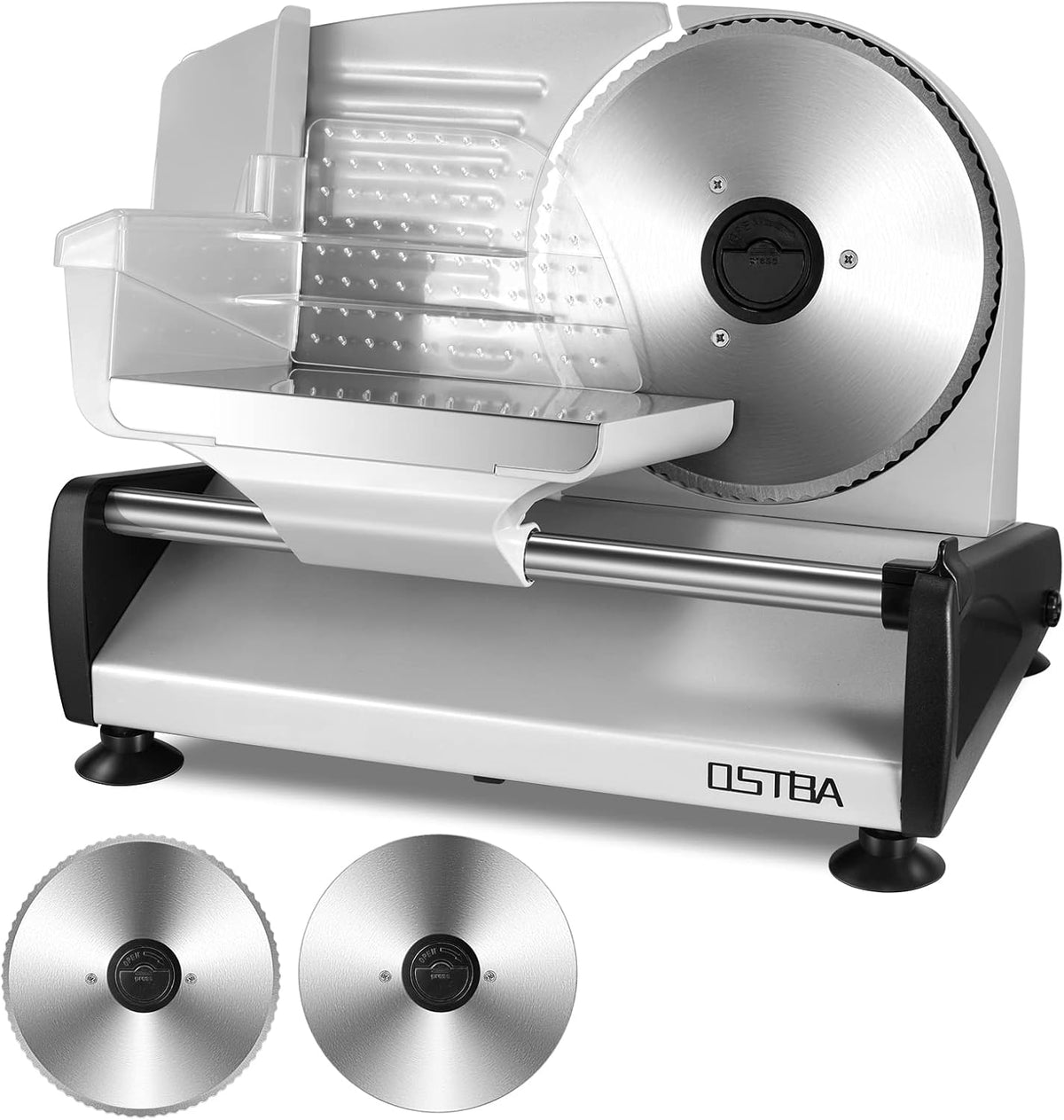 Meat Slicer Electric Deli Food Slicer with Child Lock Protection, Removable 7.5’’ Stainless Steel Blade and Food Carriage, Adjustable Thickness Food Slicer Machine for Meat, Cheese, Bread(150W)