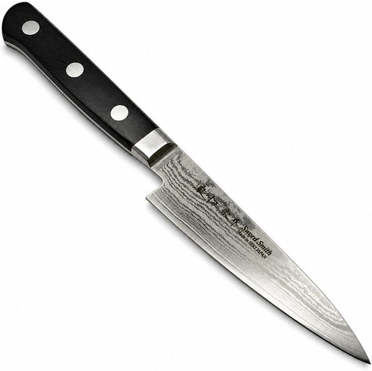 SATAKE CUTLERY 135mm Hammered Damascus Petty Knife, Aichi Stainless Steel, Gift for Home Cooks, Japanese Utility Knife, Razor-Sharp, Lightweight