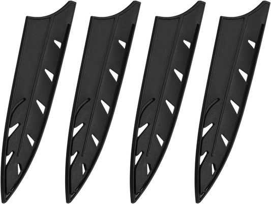 4Pcs Knife Cover Sleeves Blade Edge Guards for 8" Chef Knife Blade Edge Protector Universal Knife Sheath for Kitchen, Black