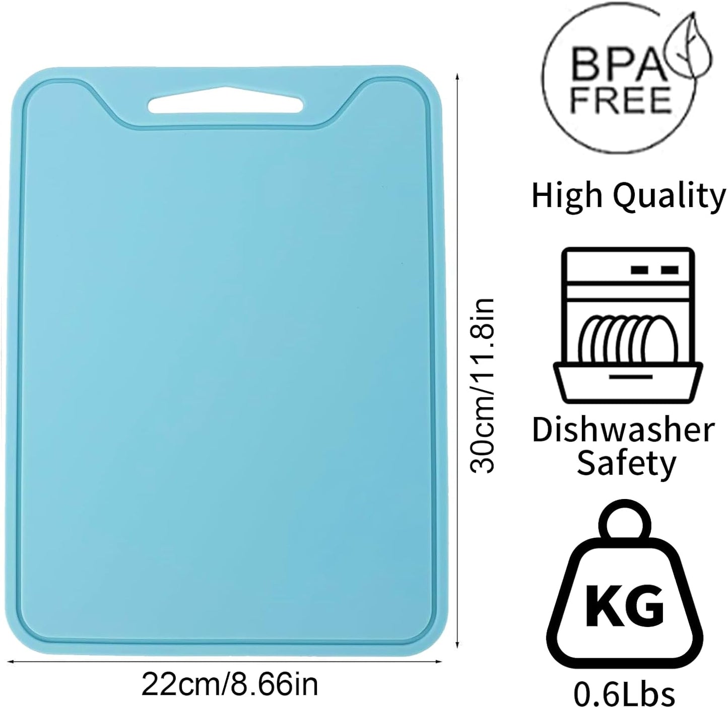 Flexible Cutting Boards, BPA Free Silicone Non-Slip Chopping Mat for Kitchen, Dishwasher Safe & Space-Saving with Hanging Hole (Purple)