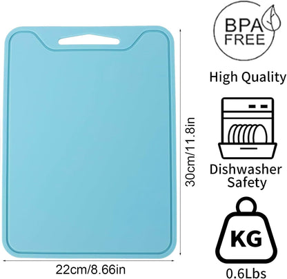 Flexible Cutting Boards, BPA Free Silicone Non-Slip Chopping Mat for Kitchen, Dishwasher Safe & Space-Saving with Hanging Hole (Purple)