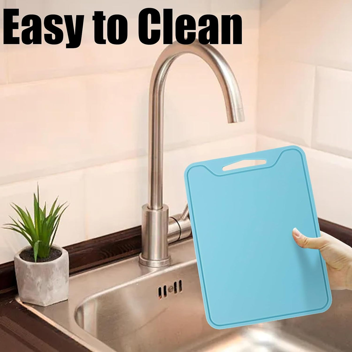 Flexible Cutting Boards, BPA Free Silicone Non-Slip Chopping Mat for Kitchen, Dishwasher Safe & Space-Saving with Hanging Hole (Purple)
