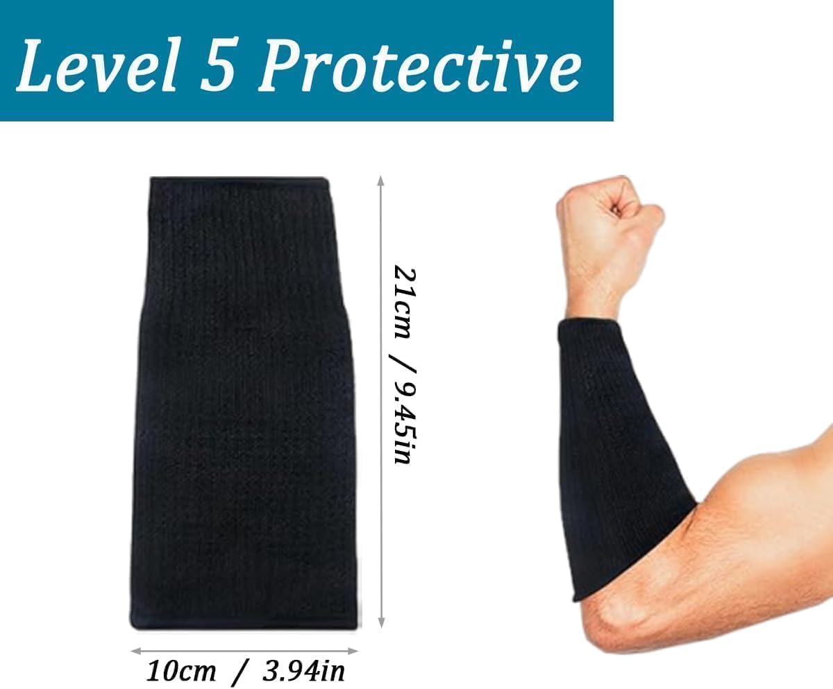 2 Pairs Level 5 Cut Resistant Arm Sleeves, Forearm Guards for Hand and Arm Protection Durable Work Glove Alternatives