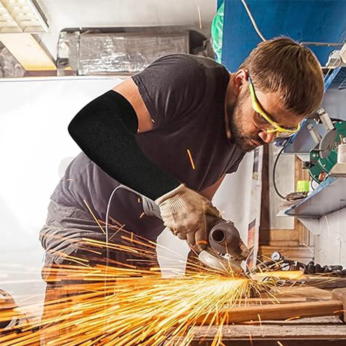 2 Pairs Level 5 Cut Resistant Arm Sleeves, Forearm Guards for Hand and Arm Protection Durable Work Glove Alternatives