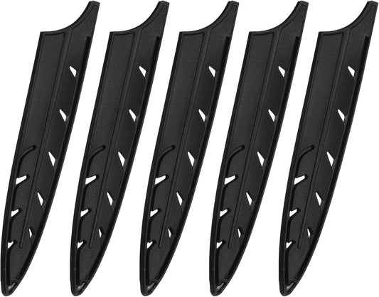 5Pcs Knife Cover Sleeves Blade Edge Guards for 8" Carving Knife Blade Edge Protector Universal Knife Sheath for Kitchen, Black