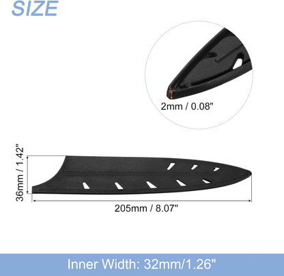 5Pcs Knife Cover Sleeves Blade Edge Guards for 8" Carving Knife Blade Edge Protector Universal Knife Sheath for Kitchen, Black