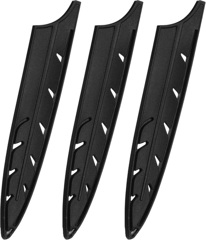 5Pcs Knife Cover Sleeves Blade Edge Guards for 8" Carving Knife Blade Edge Protector Universal Knife Sheath for Kitchen, Black
