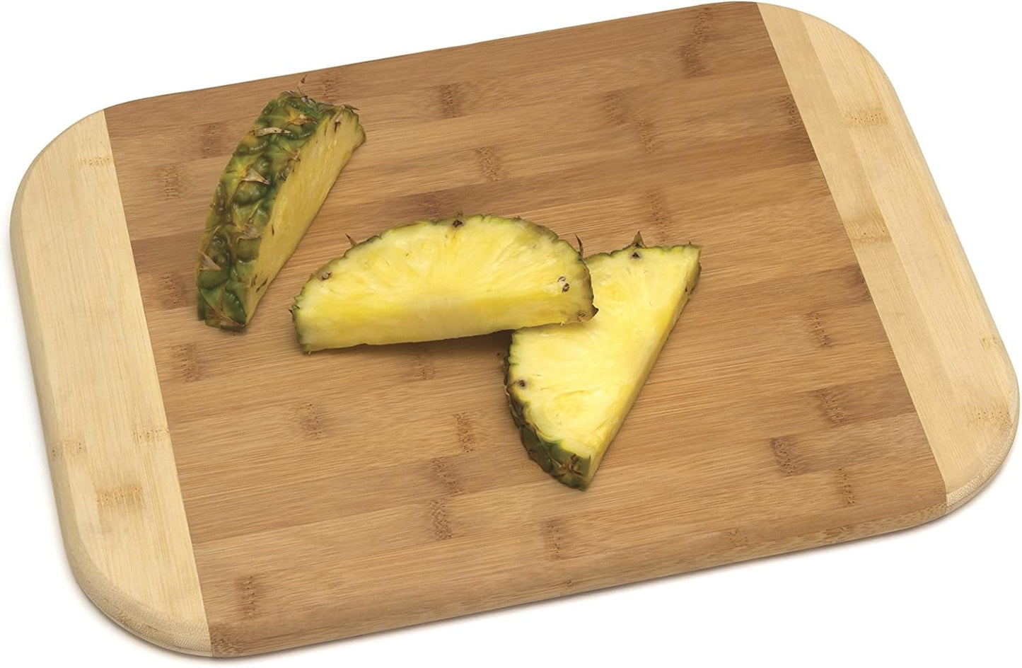 Bamboo Wood Two-Tone Kitchen Cutting and Serving Board, Small, 7 3/4" x 6" x 1/4", Set of 2