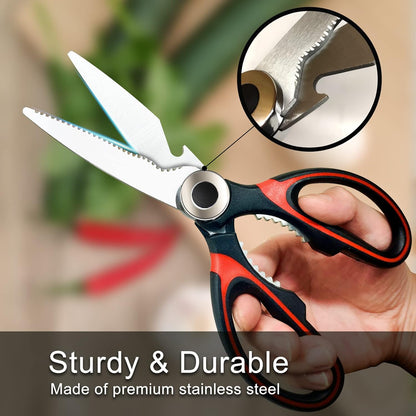 Kitchen Scissors 2 Pack Shears All Purpose Heavy Duty Sharp for Food | Multipurpose, Utility Sharp, Dishwasher Safe, For Poultry, Meat, Vegetable