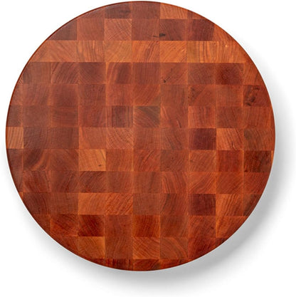 CCB Series Round Wooden Maple Cutting Board 18”x18” – 3” Thick, 22-lb Non-Reversible Butcher Block with End-Grain – Made in the USA