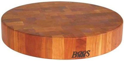 CCB Series Round Wooden Maple Cutting Board 18”x18” – 3” Thick, 22-lb Non-Reversible Butcher Block with End-Grain – Made in the USA
