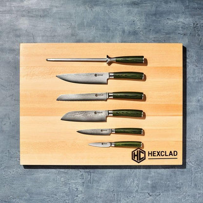 Green 4 Piece Damascus Steel Steak Knife Set, Full Tang | Full Tang Construction, Pakkawood Handle