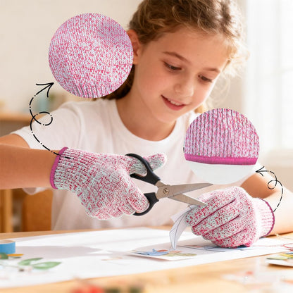 4PCS Cut Resistant Gloves for Kids 4-6 Years Level 5 Protection Cutting Glove Food Grade for Fishing Garden Whittle