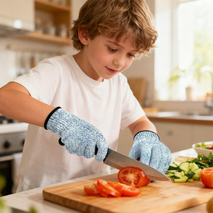 4PCS Cut Resistant Gloves for Kids 4-6 Years Level 5 Protection Cutting Glove Food Grade for Fishing Garden Whittle