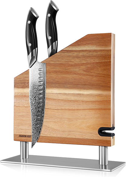 Magnetic Knife Block, Built-In Sharpener