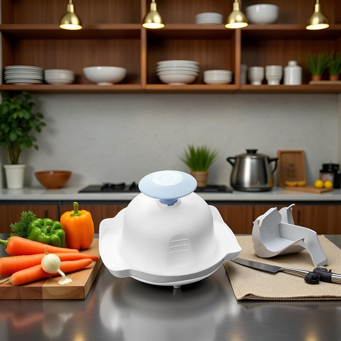 Blue Food Safety Holder for Mandolin or Grater, Finger Anti-Cut Protectors for Mandoline Slicer, Food Slicer Cutter Finger Guard