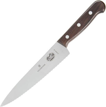 7-1/2-Inch Wavy Edge Chef's Knife/Carver, Rosewood Handle