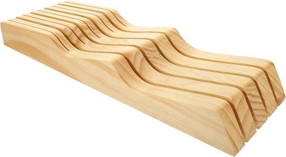 Block Knife Holder Knives Storage Rack In-drawer Knives Block Wooden Knives Storage Easy to Cle