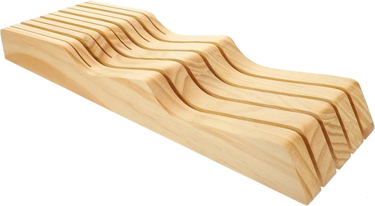 Block Knife Holder Knives Storage Rack In-drawer Knives Block Wooden Knives Storage Easy to Cle