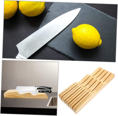 Block Knife Holder Knives Storage Rack In-drawer Knives Block Wooden Knives Storage Easy to Cle