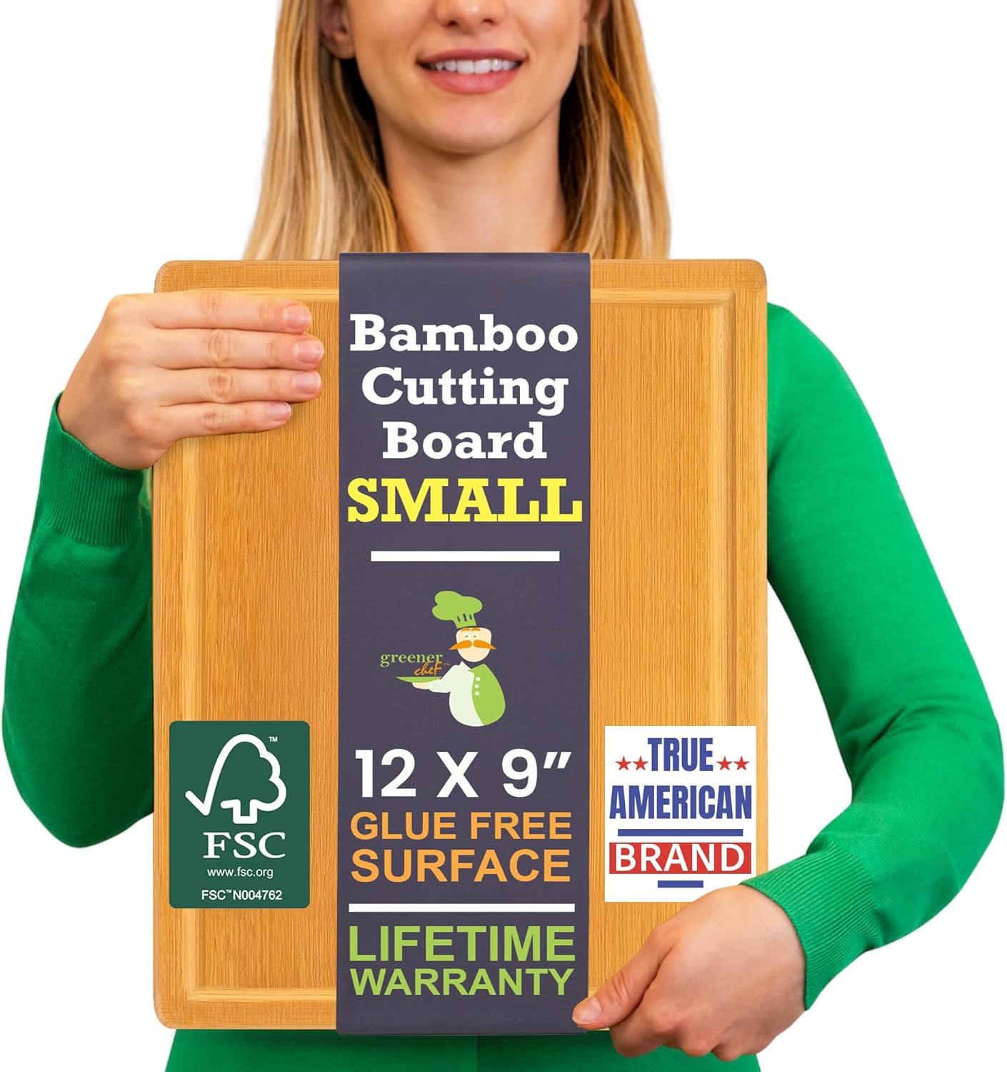 Luxury Bamboo Cutting Board Set of 3 with Glue-Free Surface Technology - Extra Spacious Wood Cutting Boards for Kitchen and XL Chopping Board Set - Replacements for Life