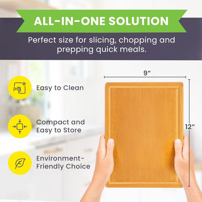 Luxury Bamboo Cutting Board Set of 3 with Glue-Free Surface Technology - Extra Spacious Wood Cutting Boards for Kitchen and XL Chopping Board Set - Replacements for Life