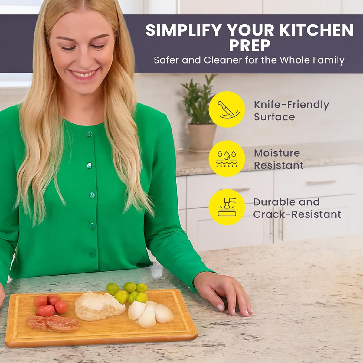 Luxury Bamboo Cutting Board Set of 3 with Glue-Free Surface Technology - Extra Spacious Wood Cutting Boards for Kitchen and XL Chopping Board Set - Replacements for Life