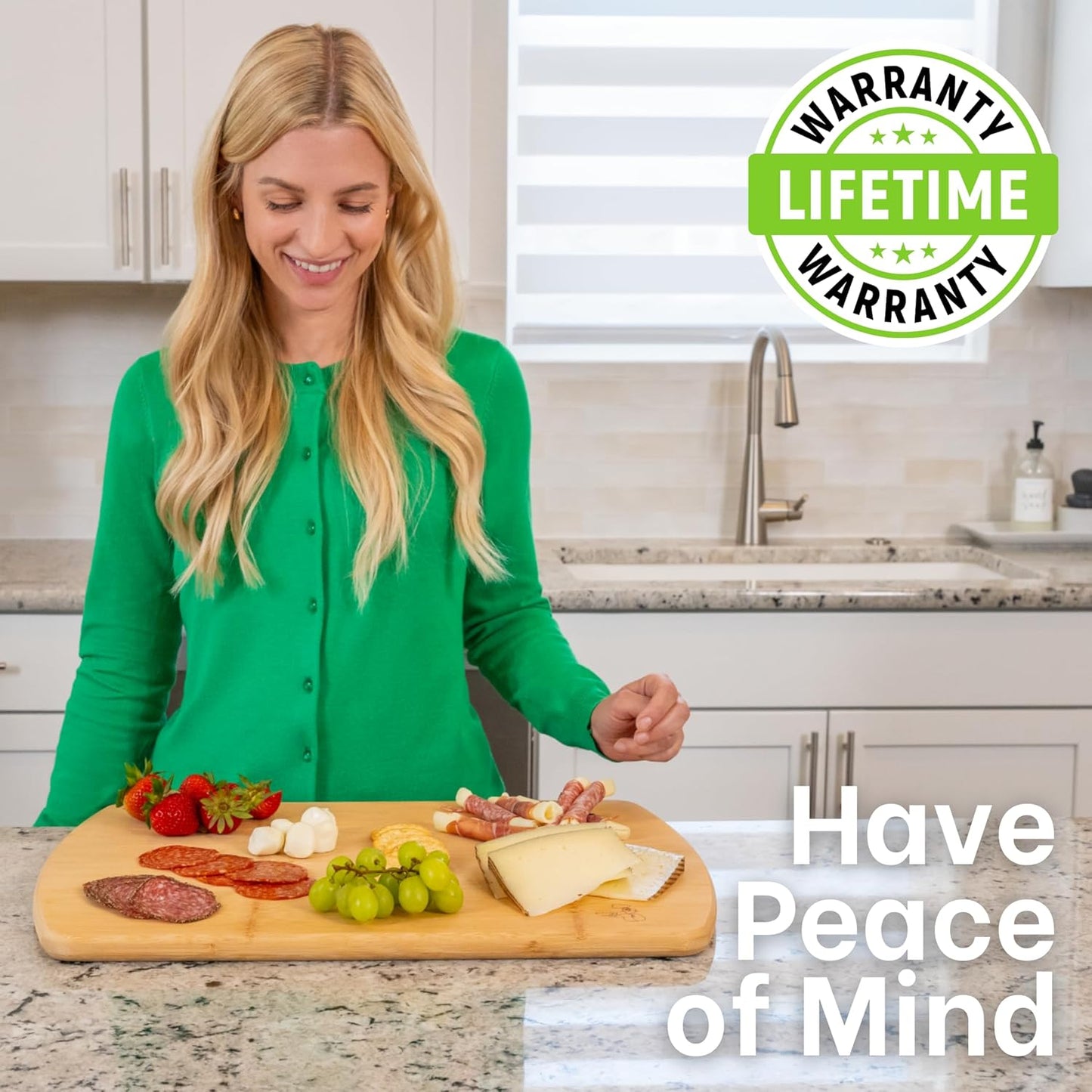Luxury Bamboo Cutting Board Set of 3 with Glue-Free Surface Technology - Extra Spacious Wood Cutting Boards for Kitchen and XL Chopping Board Set - Replacements for Life
