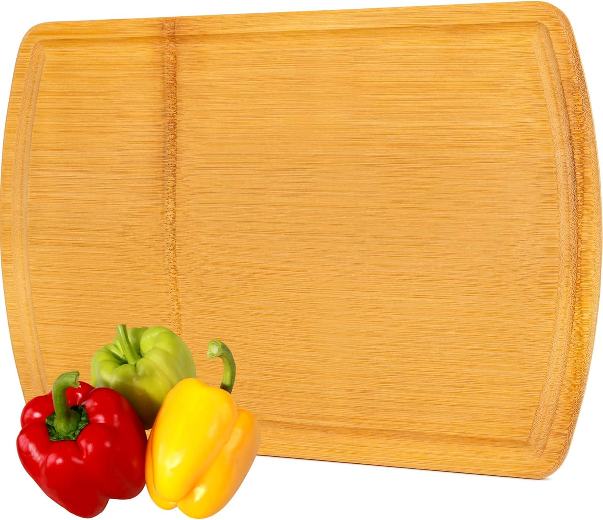 Luxury Bamboo Cutting Board Set of 3 with Glue-Free Surface Technology - Extra Spacious Wood Cutting Boards for Kitchen and XL Chopping Board Set - Replacements for Life
