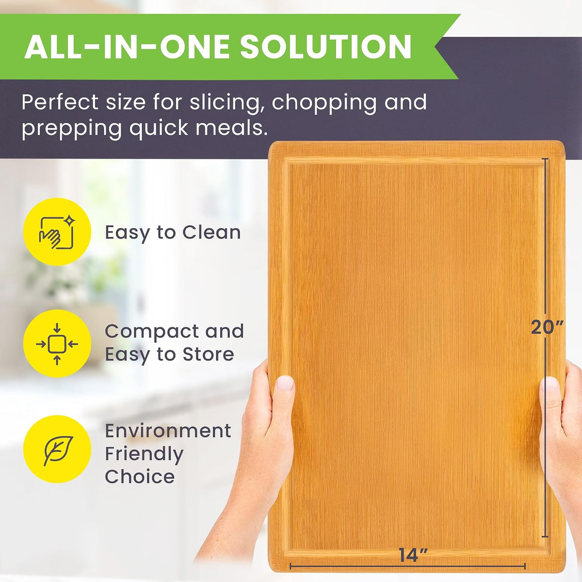 Luxury Bamboo Cutting Board Set of 3 with Glue-Free Surface Technology - Extra Spacious Wood Cutting Boards for Kitchen and XL Chopping Board Set - Replacements for Life