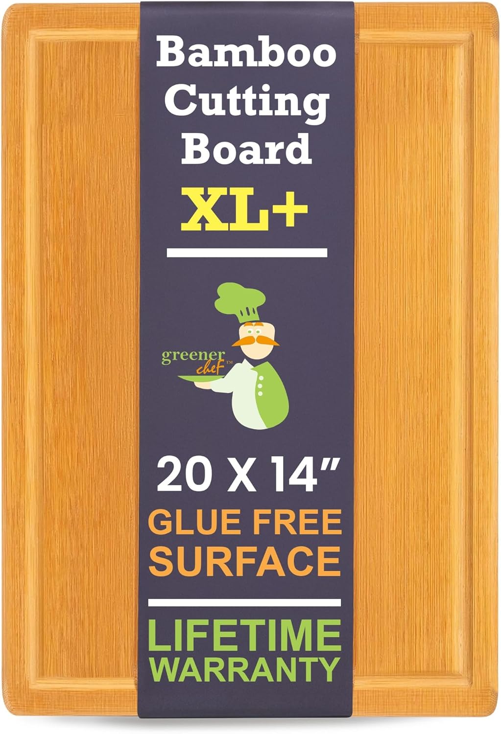 Luxury Bamboo Cutting Board Set of 3 with Glue-Free Surface Technology - Extra Spacious Wood Cutting Boards for Kitchen and XL Chopping Board Set - Replacements for Life