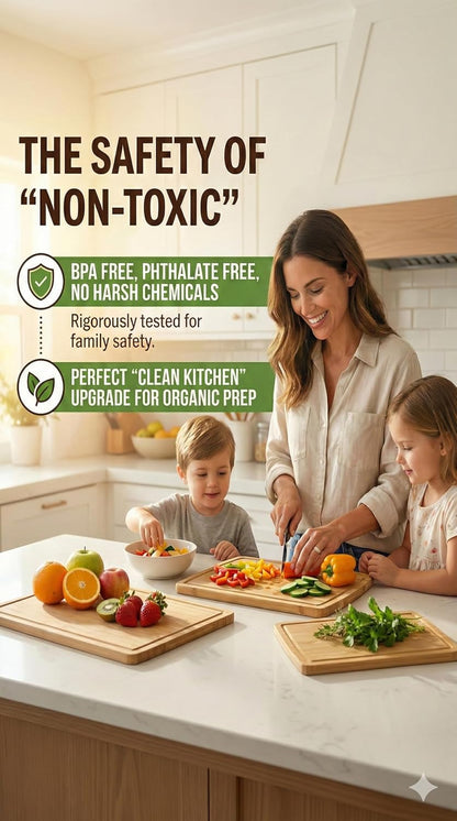 Luxury Bamboo Cutting Board Set of 3 with Glue-Free Surface Technology - Extra Spacious Wood Cutting Boards for Kitchen and XL Chopping Board Set - Replacements for Life